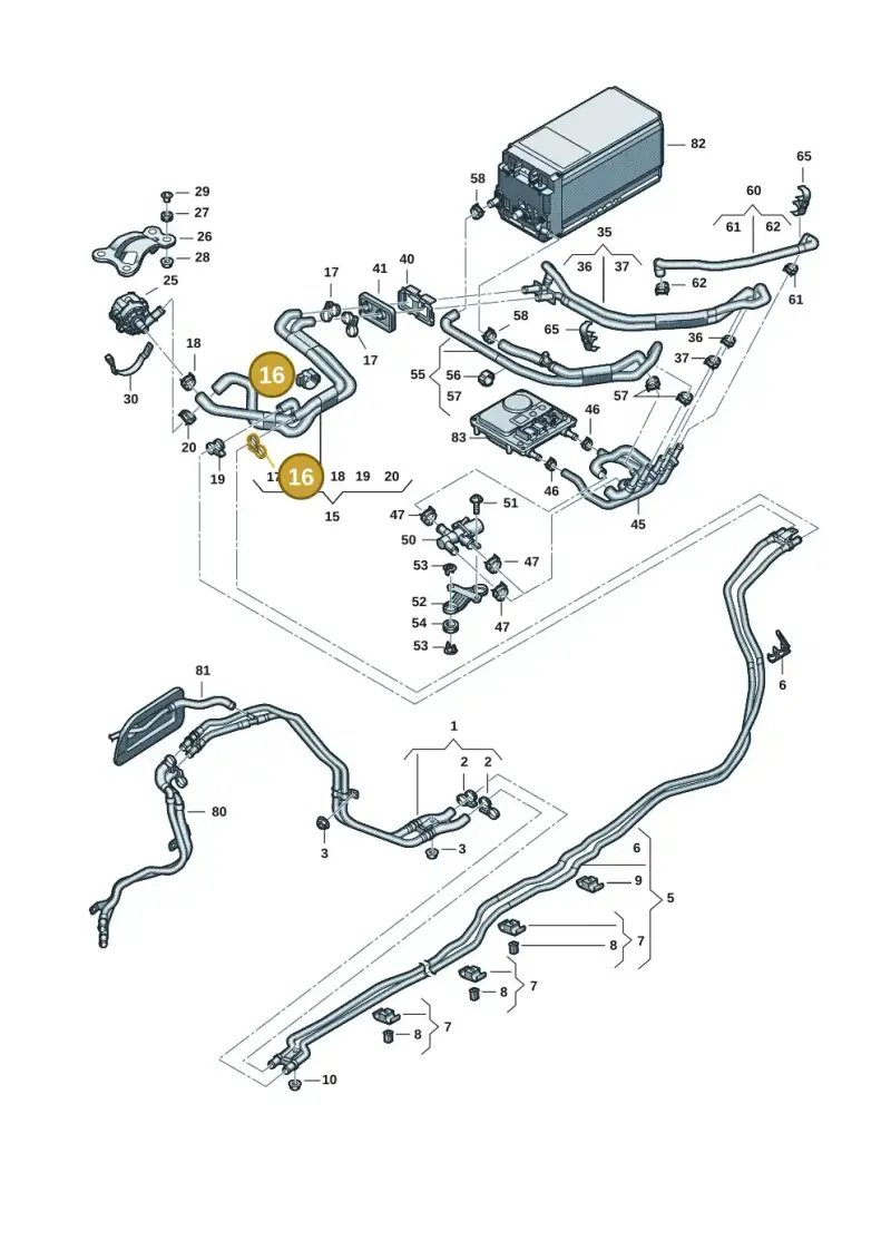 1K0121093CB — Audi A5 Limo 2.0 (2024-) diagram 8wk121085, position 16