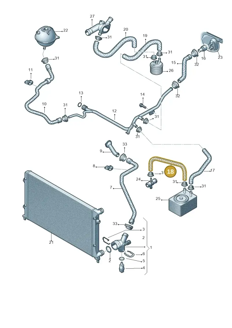 1K0121096AE — Audi A3/S3/quattro (2005-2007) diagram 412121340, position 18