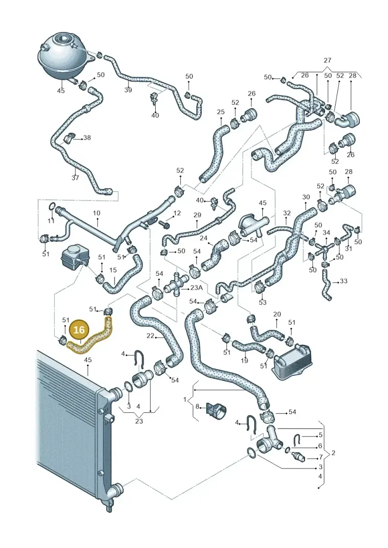 1K0121096AE — Audi A3/S3/quattro (2005-2007) diagram 420121180, position 16