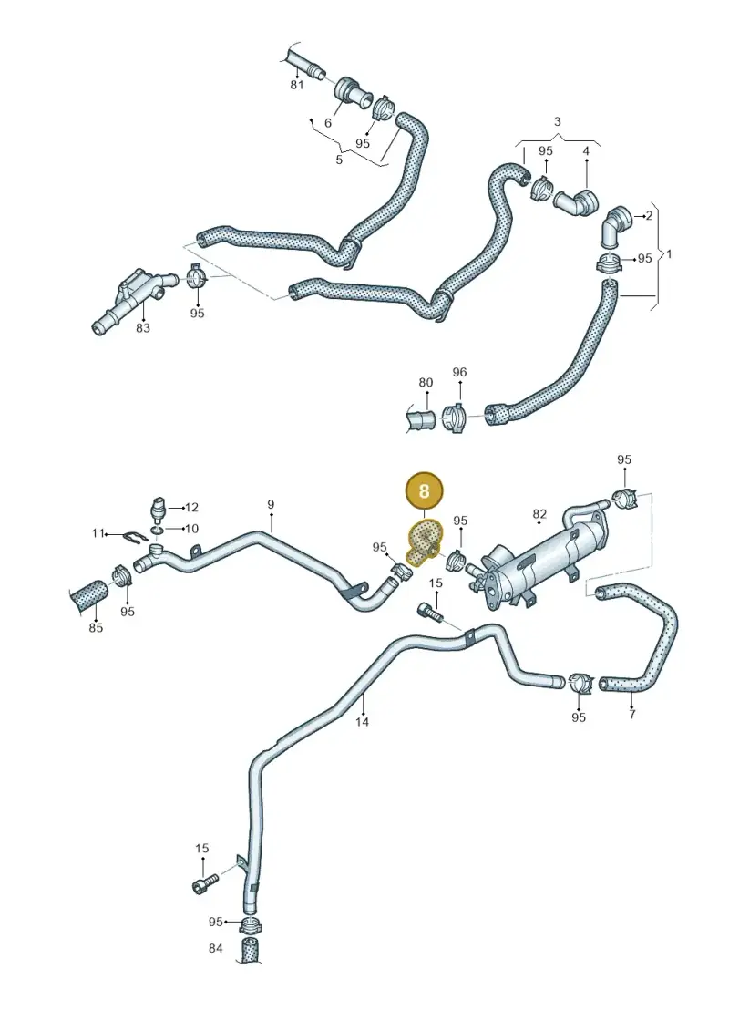 1K0121101CP — Audi Q3 2.0 TDI (2014-2019) diagram 634121650, position 8