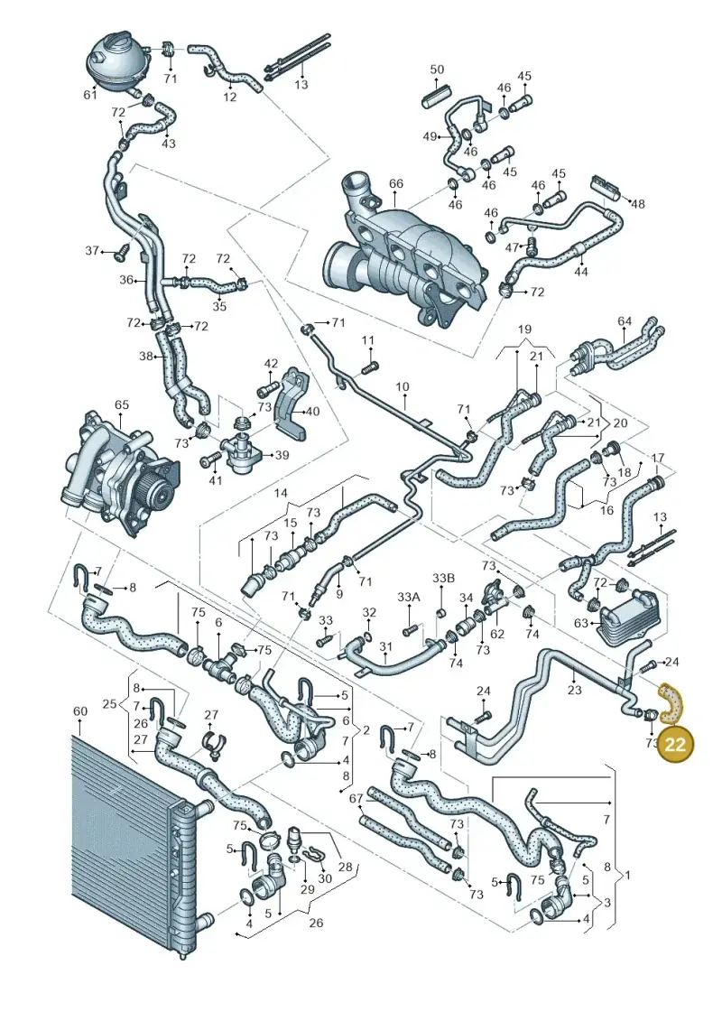 1K0121157DS — Audi A3 Sportback (2008-2013) diagram 412121640, position 22