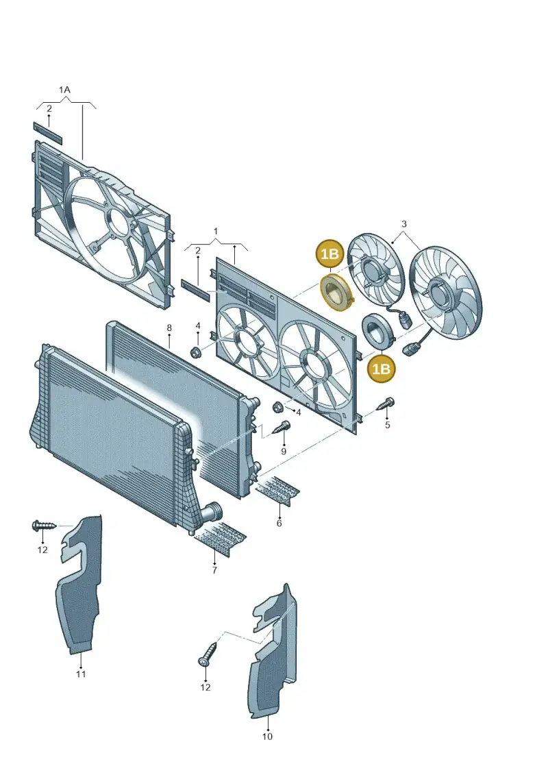 1K0121165 — Audi A3 Sportback (2008-2013) diagram 412121900, position 1B