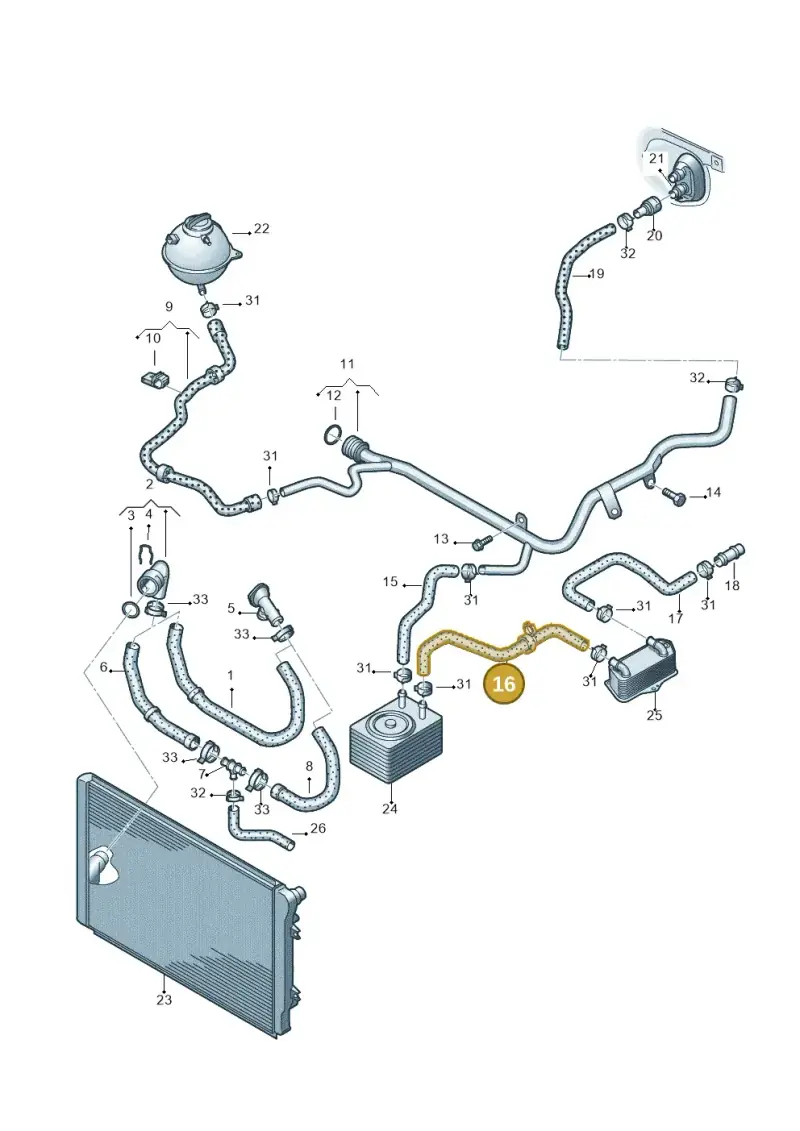 1K0122058E — Audi A3/S3/Sportb./qu. 08 (2007-) diagram 412121480, position 16
