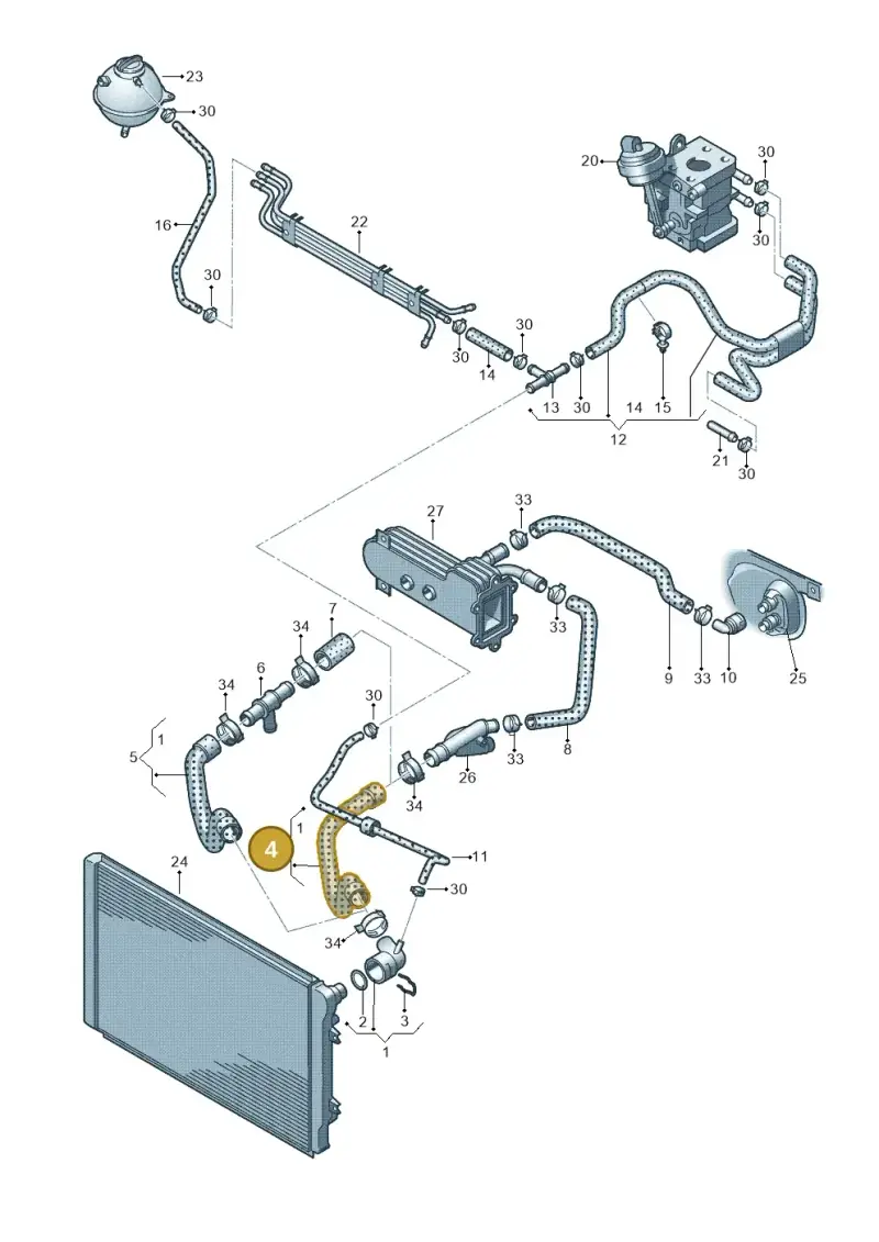 1K0122101BP — Audi A3 Sportback (2008-2013) diagram 412121410, position 4