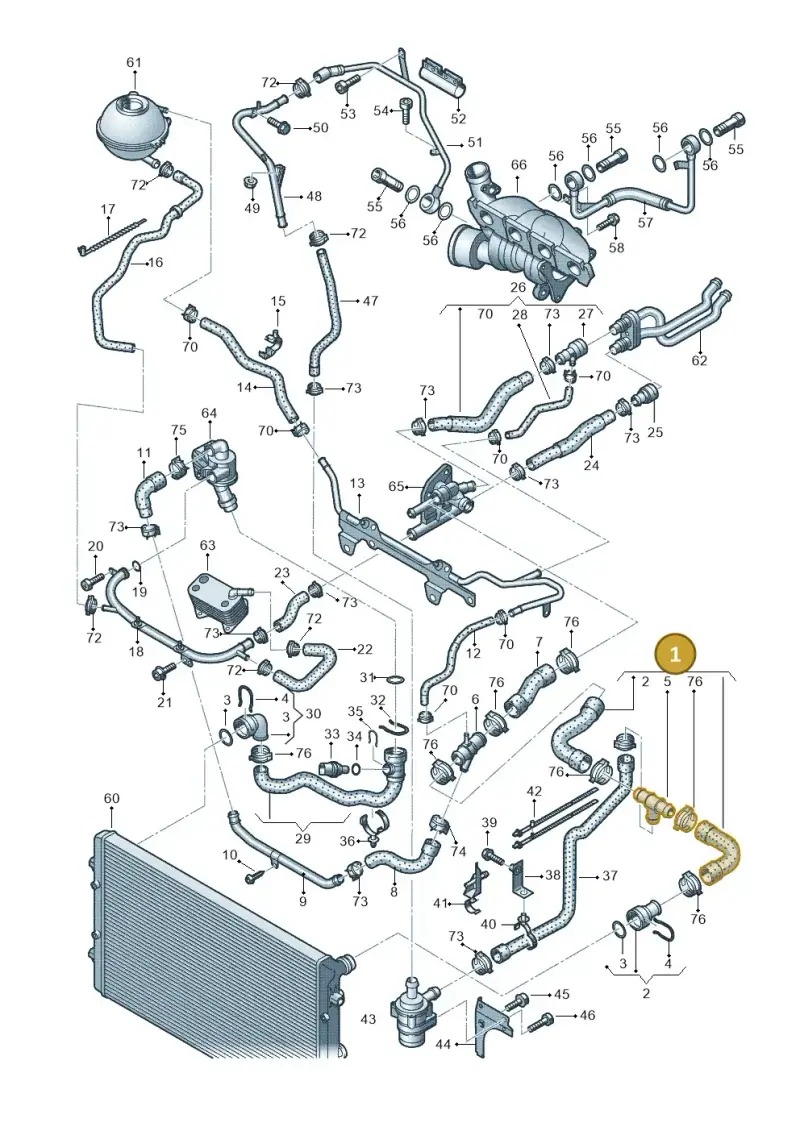 1K0122101DK — Audi A3 Sportback (2008-2013) diagram 412121660, position 1