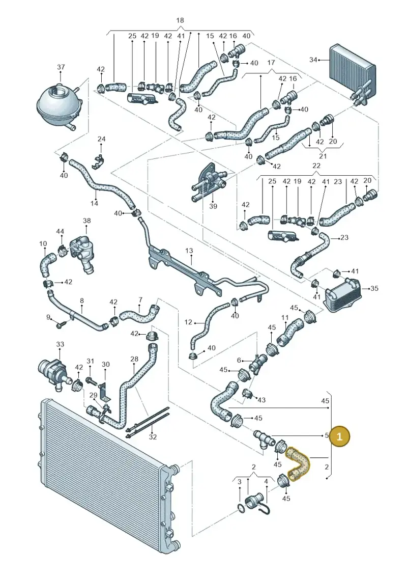 1K0122101DK — Audi TT Coupe/Roadster 08> (2007-) diagram 609121300, position 1