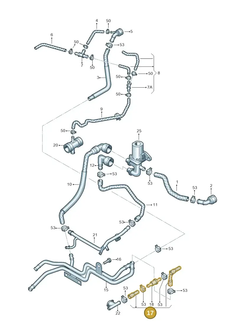 1K0122157BE — Audi A3 Sportback (2008-2013) diagram 409121190, position 17