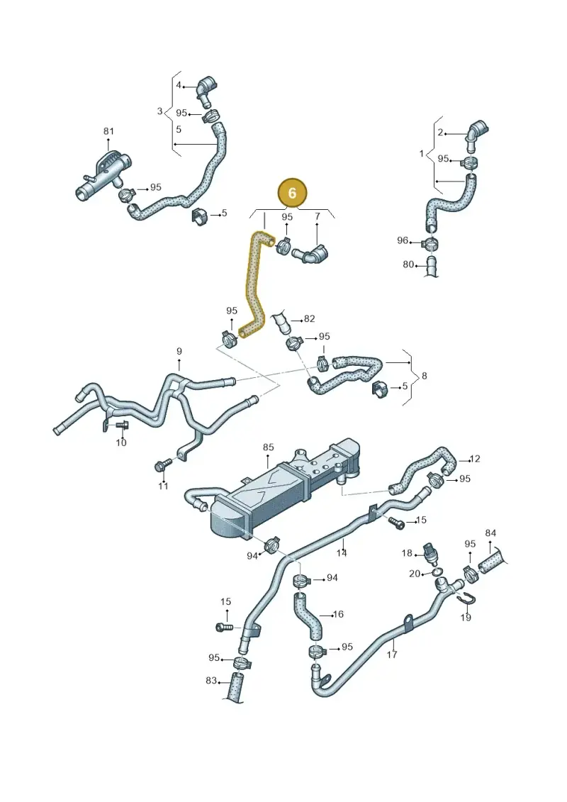 1K0122157JJ — Audi A3 Sportback (2008-2013) diagram 649121510, position 6