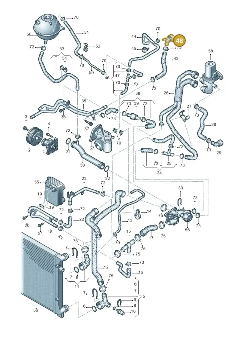 1K0122291AA — Audi A3/S3/Sportb./qu. 08 (2007-) diagram 420121210, position 48