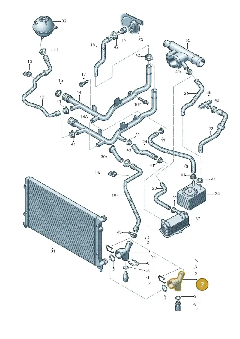 1K0122291P — Audi A3 Sportback (2008-2013) diagram 412121420, position 7