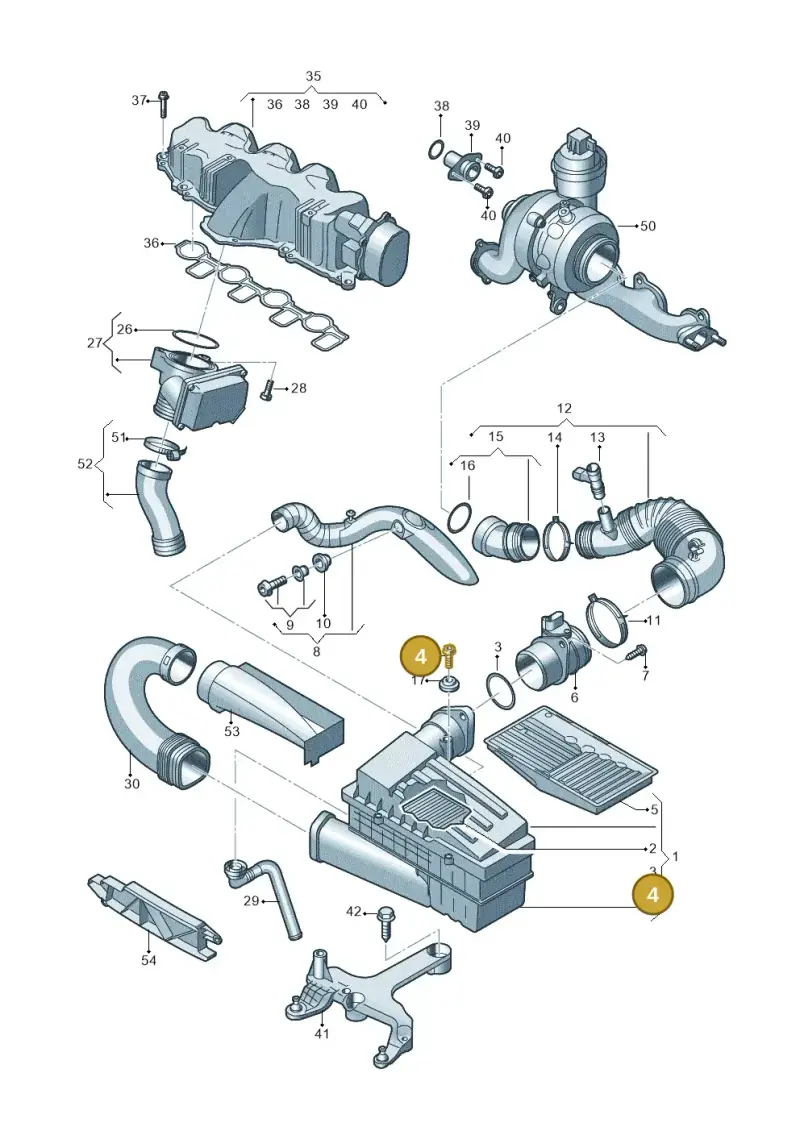 1K0129381 — Audi Q3 2.0 TDI (2014-2019) diagram 728129400, position 4