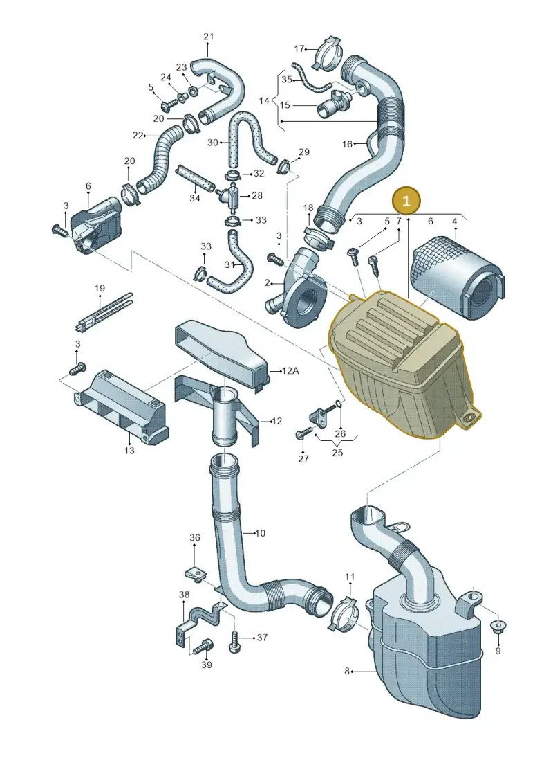 1K0129607C — Audi A3/S3/Sportb./qu. 08 (2007-) diagram 412133050, position 1