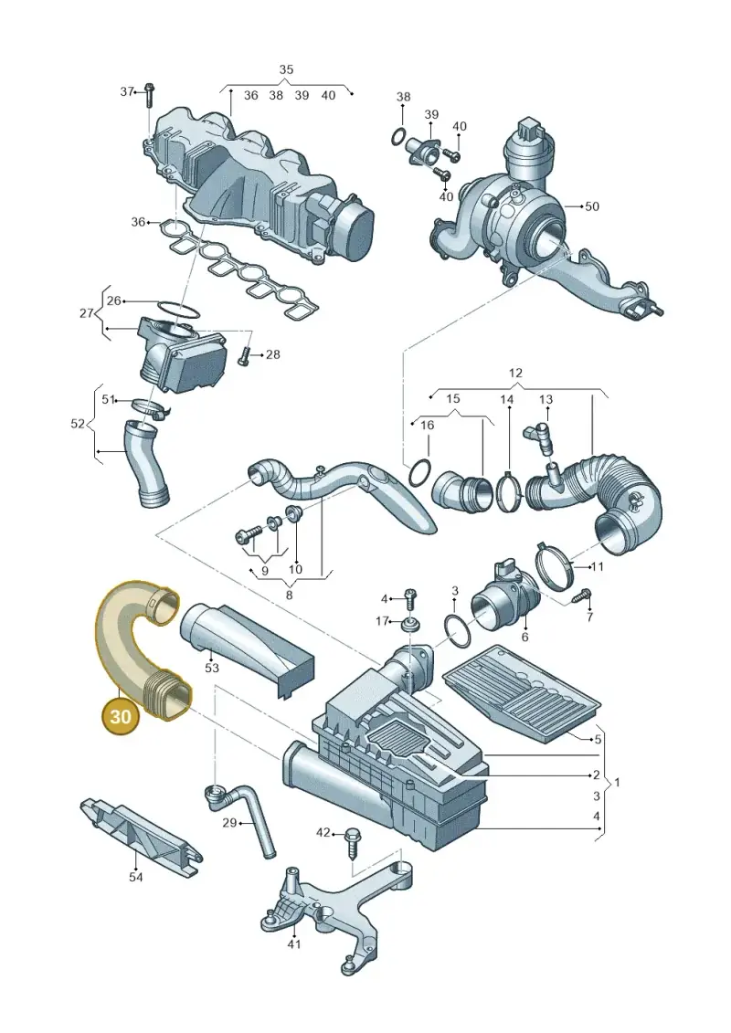 1K0129618BK — Audi A3 Sportback (2008-2013) diagram 728129400, position 30