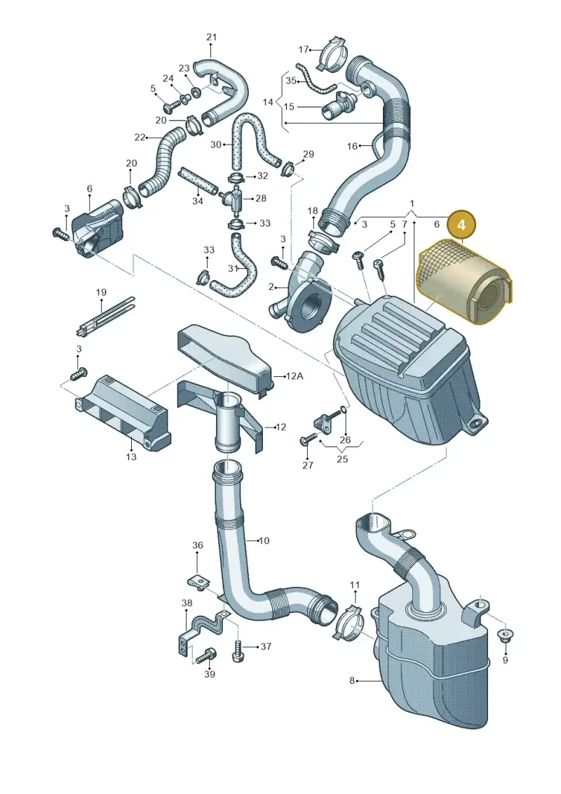 1K0129620C — Audi A3/S3/Sportb./qu. 08 (2007-) diagram 412133050, position 4