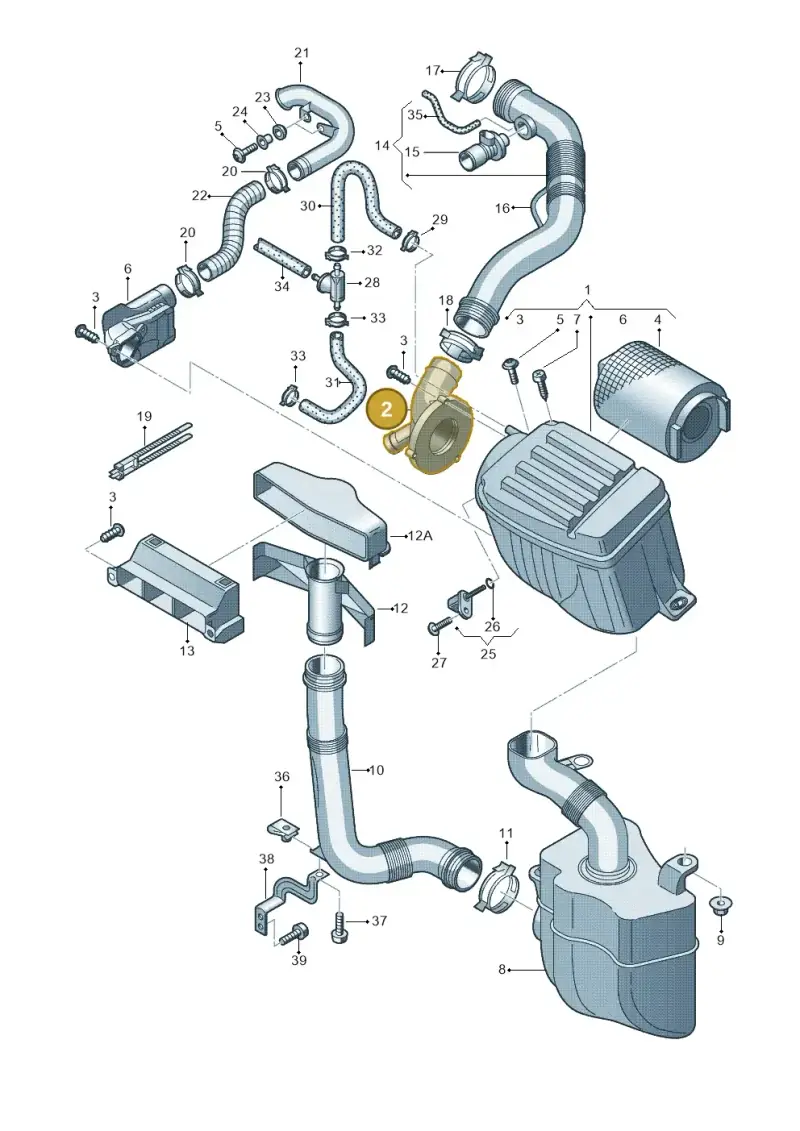 1K0129684 — Audi A3/S3/Sportb./qu. 08 (2007-) diagram 412133050, position 2