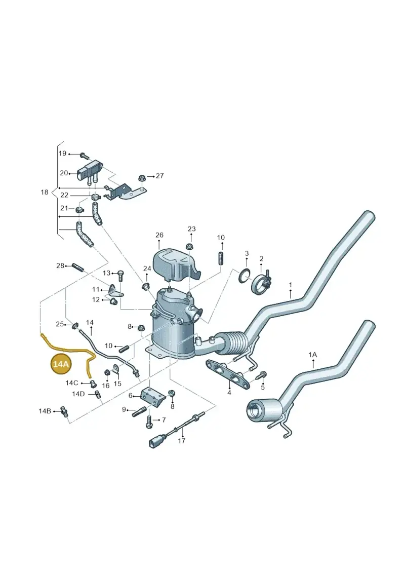 1K0131583 — Audi A3 Sportback (2008-2013) diagram 646253620, position 14A