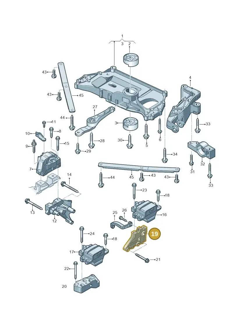 1K0199111D — Audi A3/S3/quattro (2005-2007) diagram 412199000, position 19
