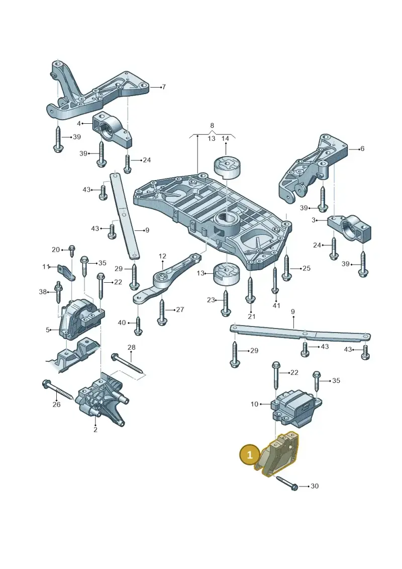 1K0199111E — Audi A3 Cab. 2.0 TDI (2007-2013) diagram 642199000, position 1