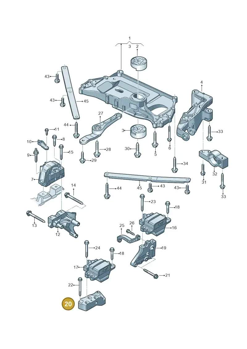1K0199117AD — Audi A3/S3/Sportb./qu. 08 (2007-) diagram 412199000, position 20
