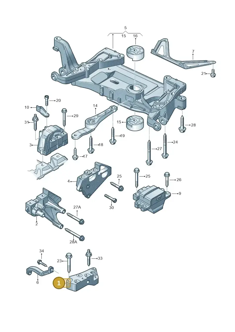1K0199117AD — Audi TT Coupe/Roadster 08> (2007-) diagram 609199400, position 1