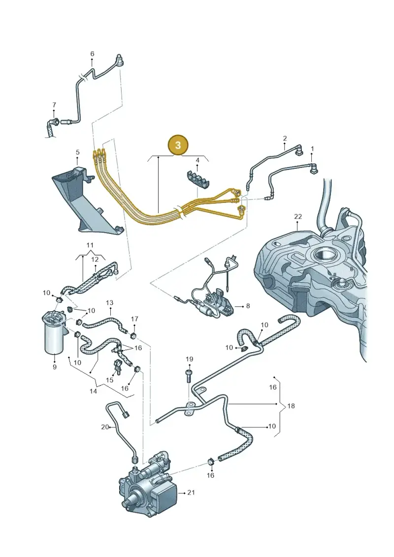 1K0200059BB — Audi A3 Sportback (2008-2013) diagram 646201230, position 3