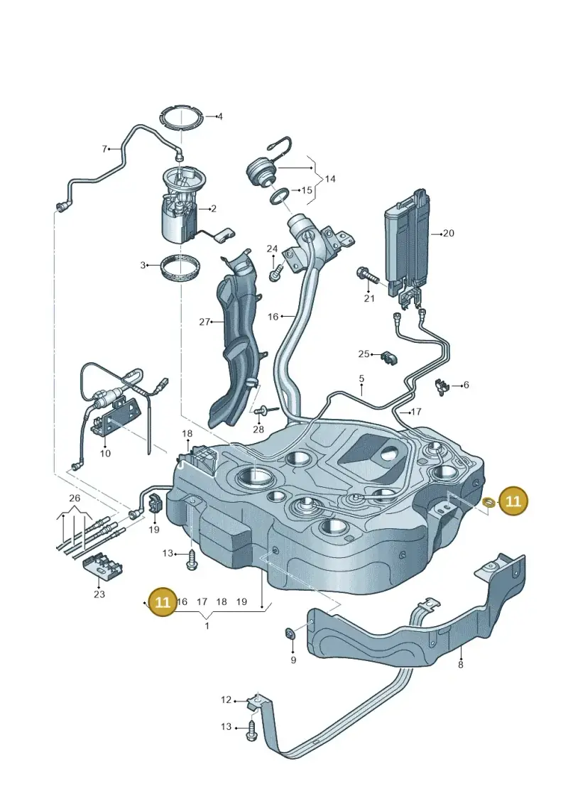 1K0201048A — Audi A3 Cab. 1.4 (2013-2016) diagram 745201100, position 11