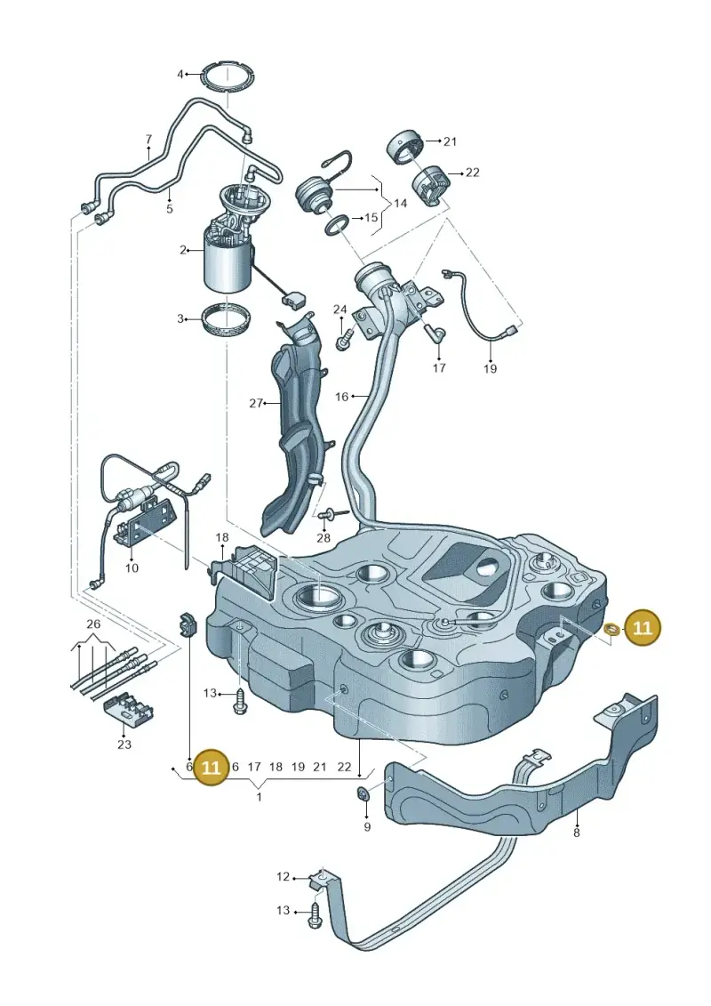 1K0201048A — Audi A3 Cab. 1.4 (2013-2016) diagram 745201150, position 11