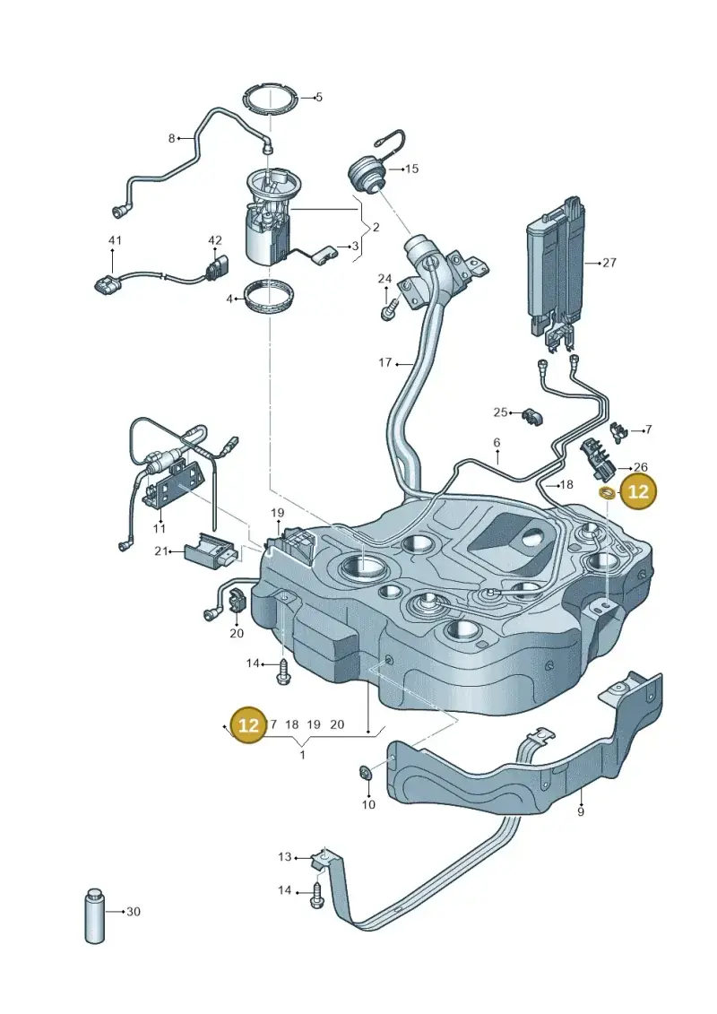 1K0201048A — Audi A3 Sportback (2016-2020) diagram 890201100, position 12