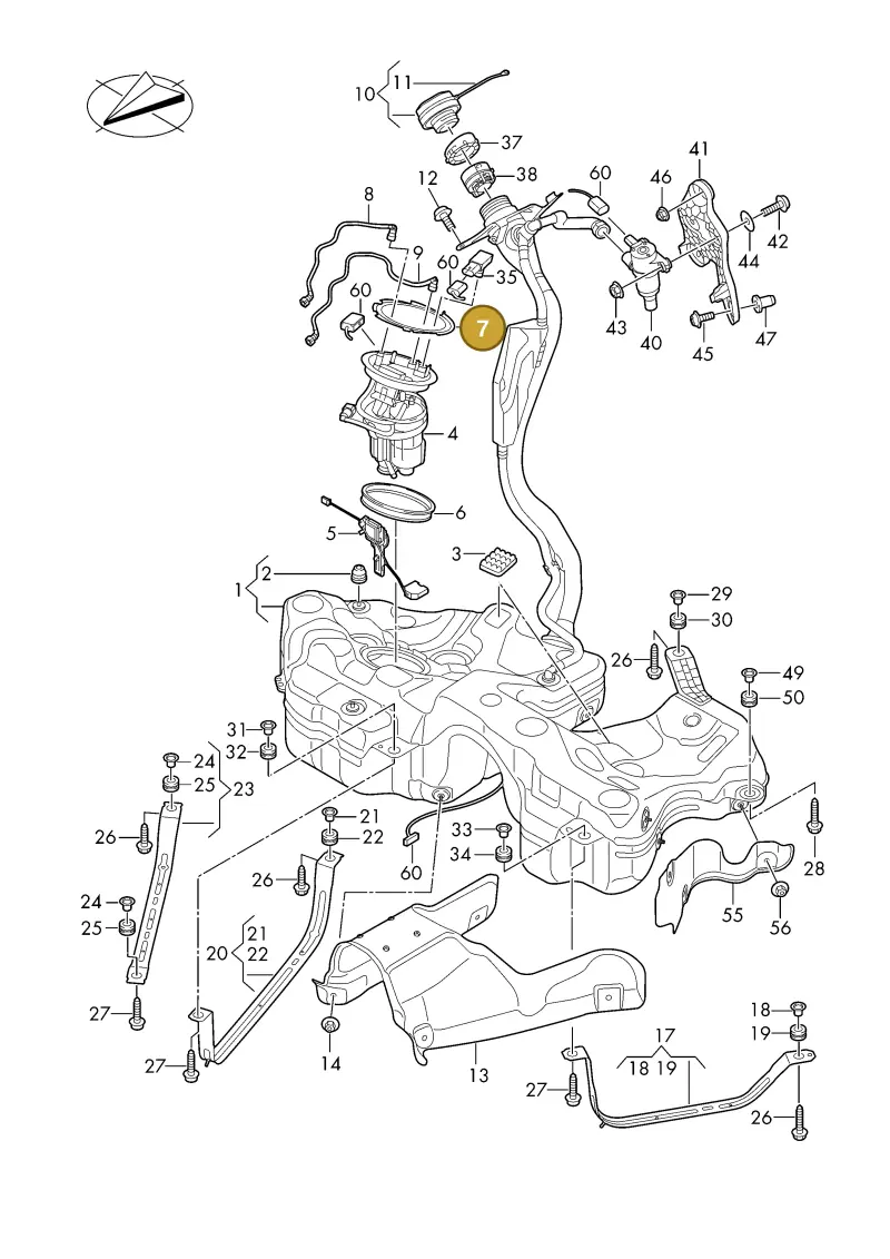 1K0201375 — Audi A5 Limo 2.0 (2024-) diagram 8wh201000, position 7
