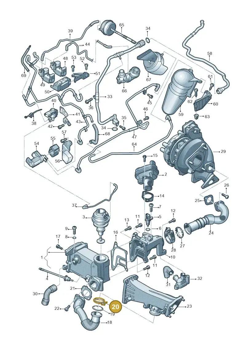 1K0253725F — Audi A7 Sportback (2014-2018) diagram 717131200, position 20