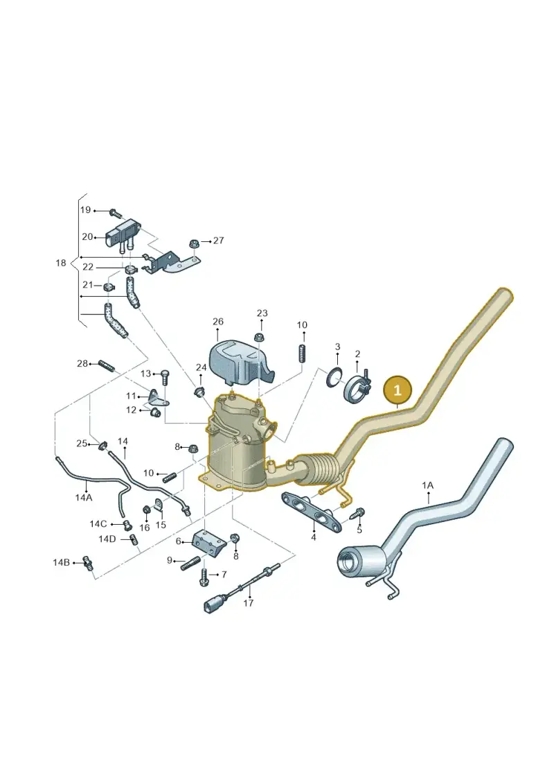 1K0254706HX — Audi A3 Sportback (2008-2013) diagram 646253620, position 1