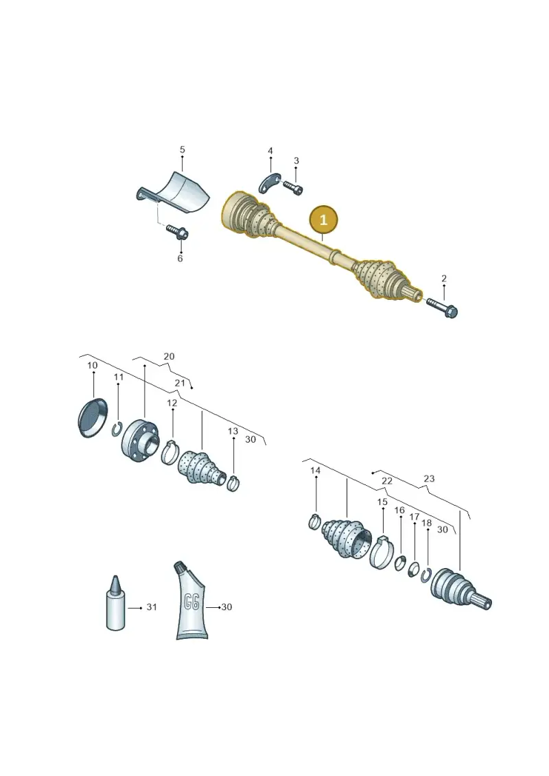 1K0407271JJ — Audi A3 Sportback (2008-2013) diagram 459407340, position 1