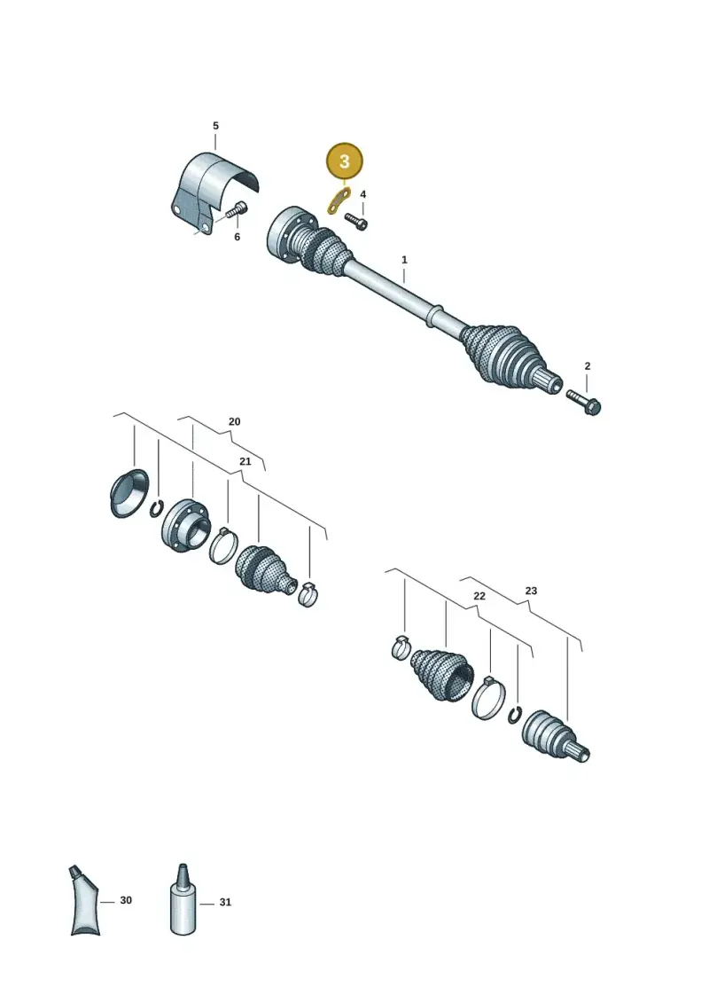 1K0407357C — Audi A3 Sportback (2019-2021) diagram 5h0407038, position 3