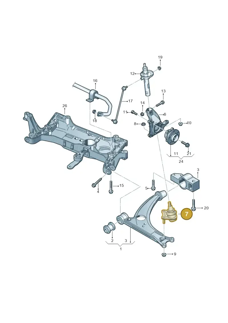 1K0407365C — Audi Q3 1.4 (2016-) diagram 460407000, position 7