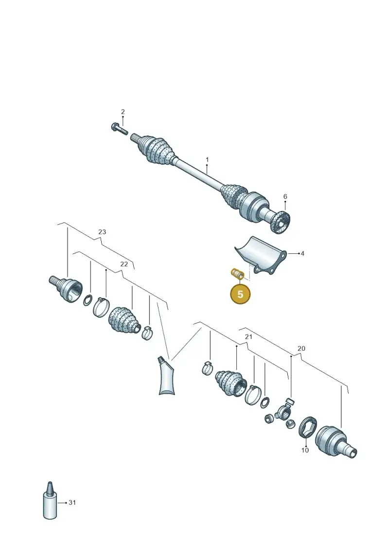 1K0407407 — Audi A3 Sportback (2019-2021) diagram 855407540, position 5
