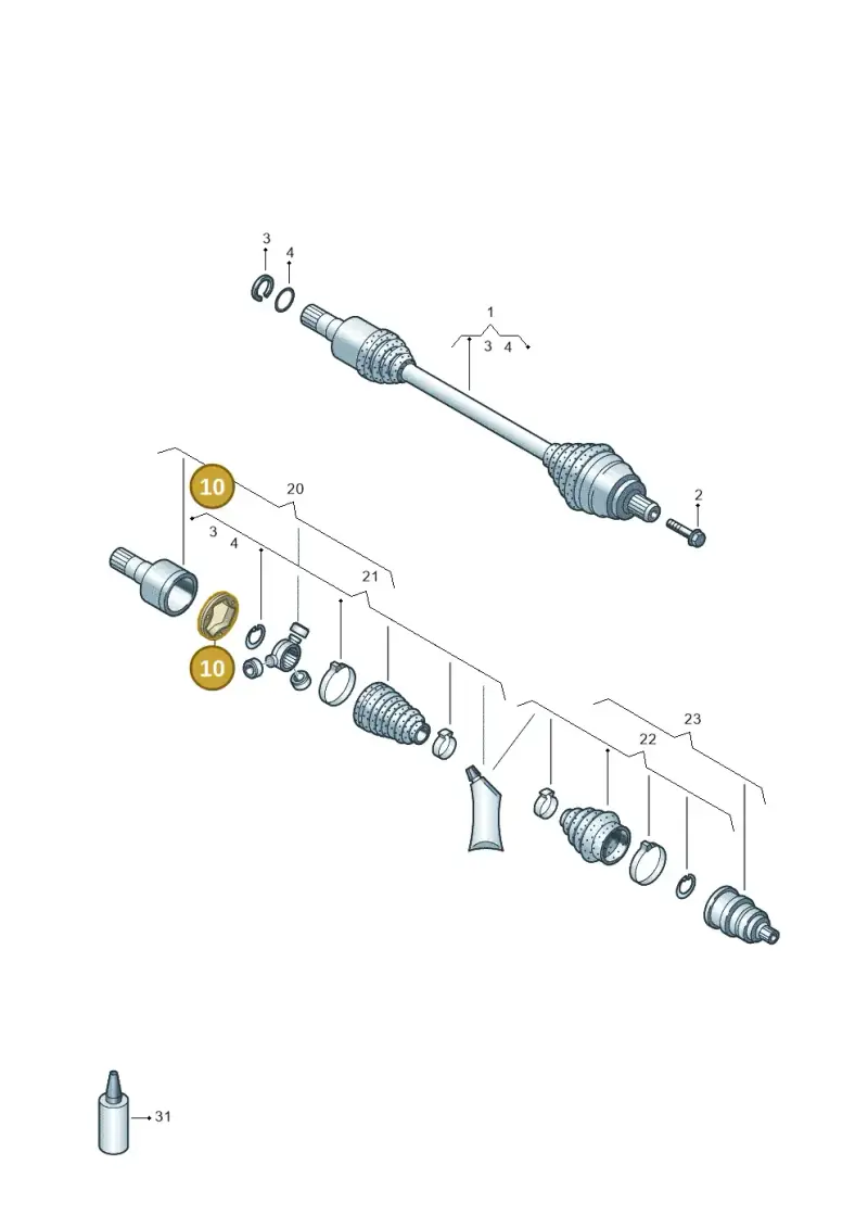 1K0407413A — Audi RS3 Limousine (2017-2020) diagram 855407340, position 10