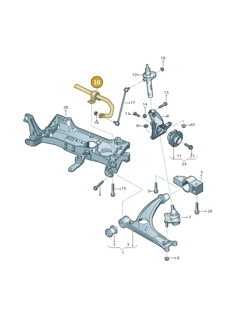 1K0411303AQ — Audi RS3 Sportback (2011-2012) diagram 460407000, position 16