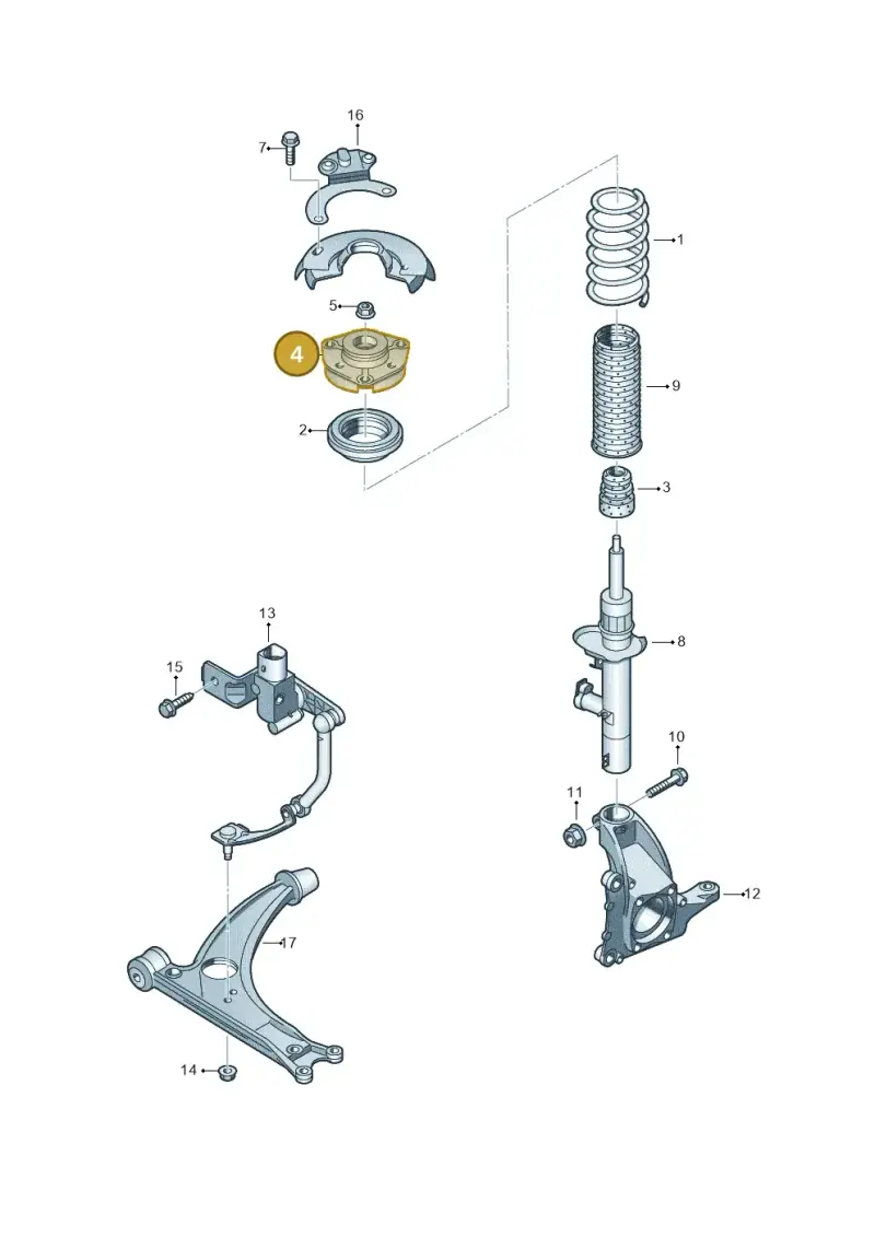 1K0412331C — Audi Q3 1.4 (2016-) diagram 645411100, position 4