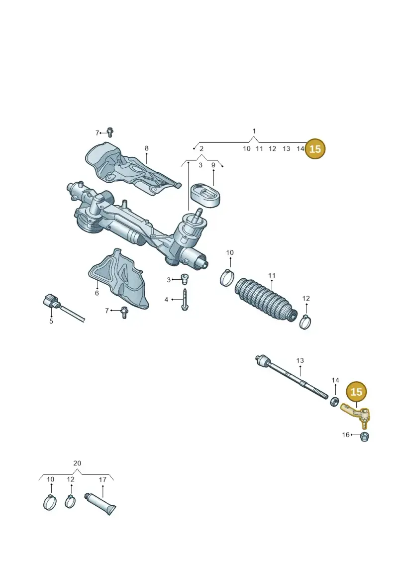 1K0423811J — Audi A3 Sportback (2019-2021) diagram 596423500, position 15