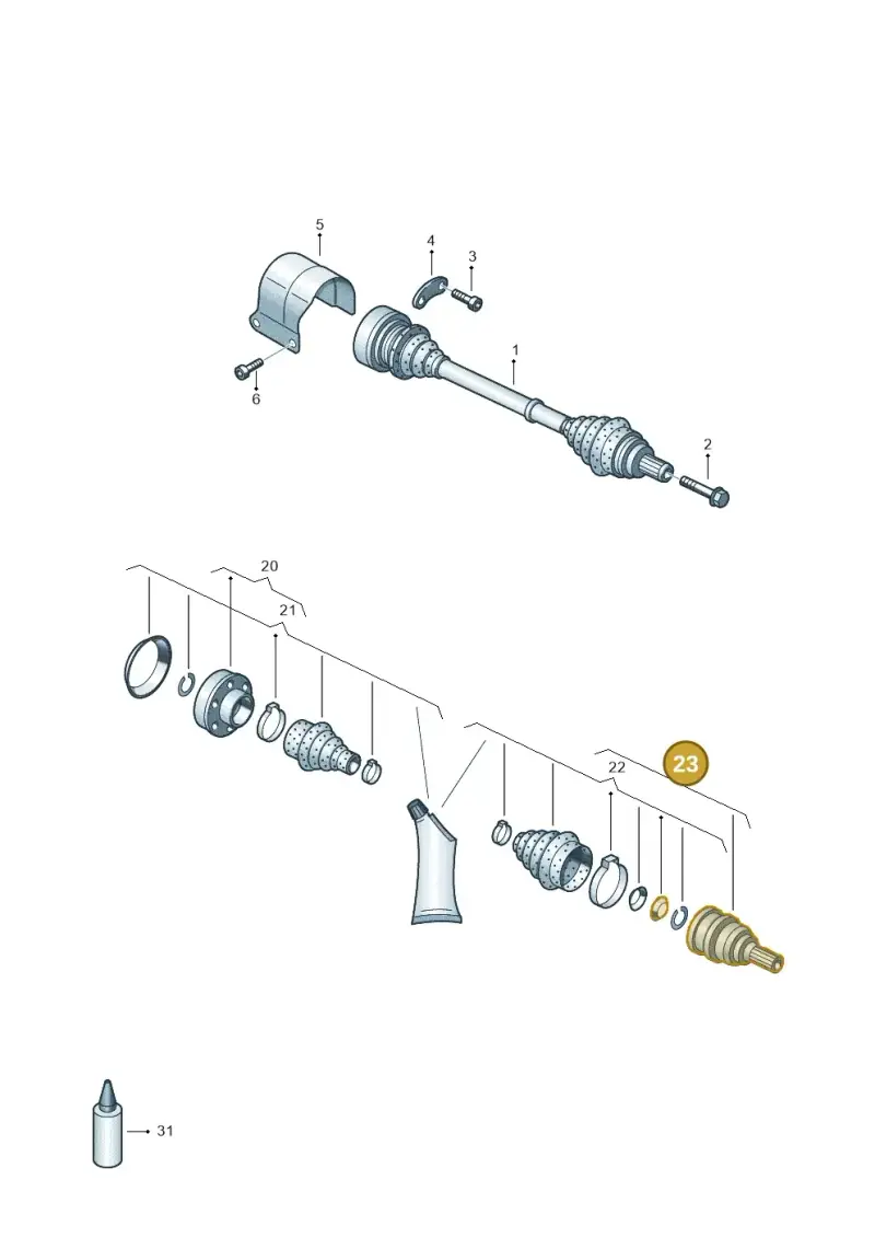 1K0498099J — Audi TTS Coupe 2.0 (2014-2023) diagram 850407250, position 23