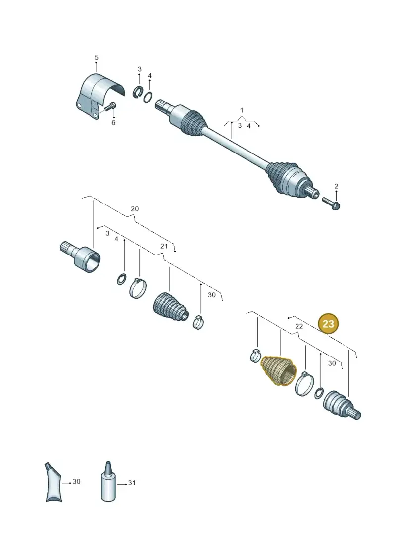 1K0498099M — Audi Q3 quattro (2018-2019) diagram 828407600, position 23