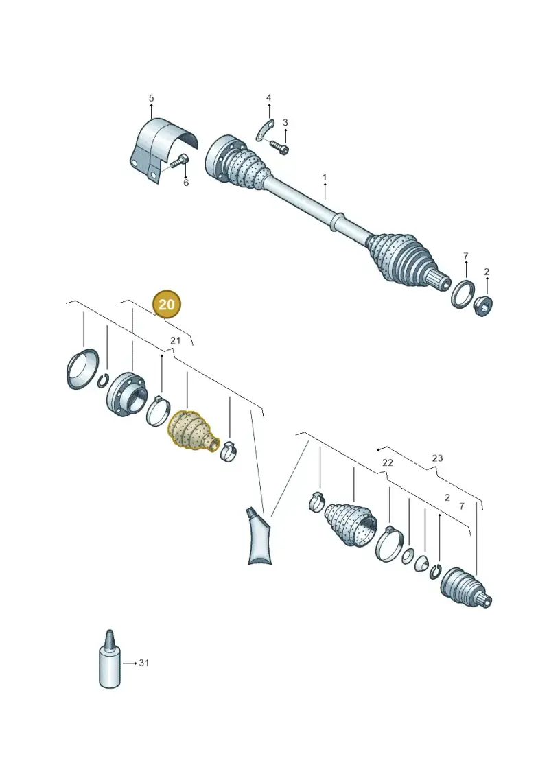 1K0498103M — Audi A1 Sportback (2014-2018) diagram 792407300, position 20
