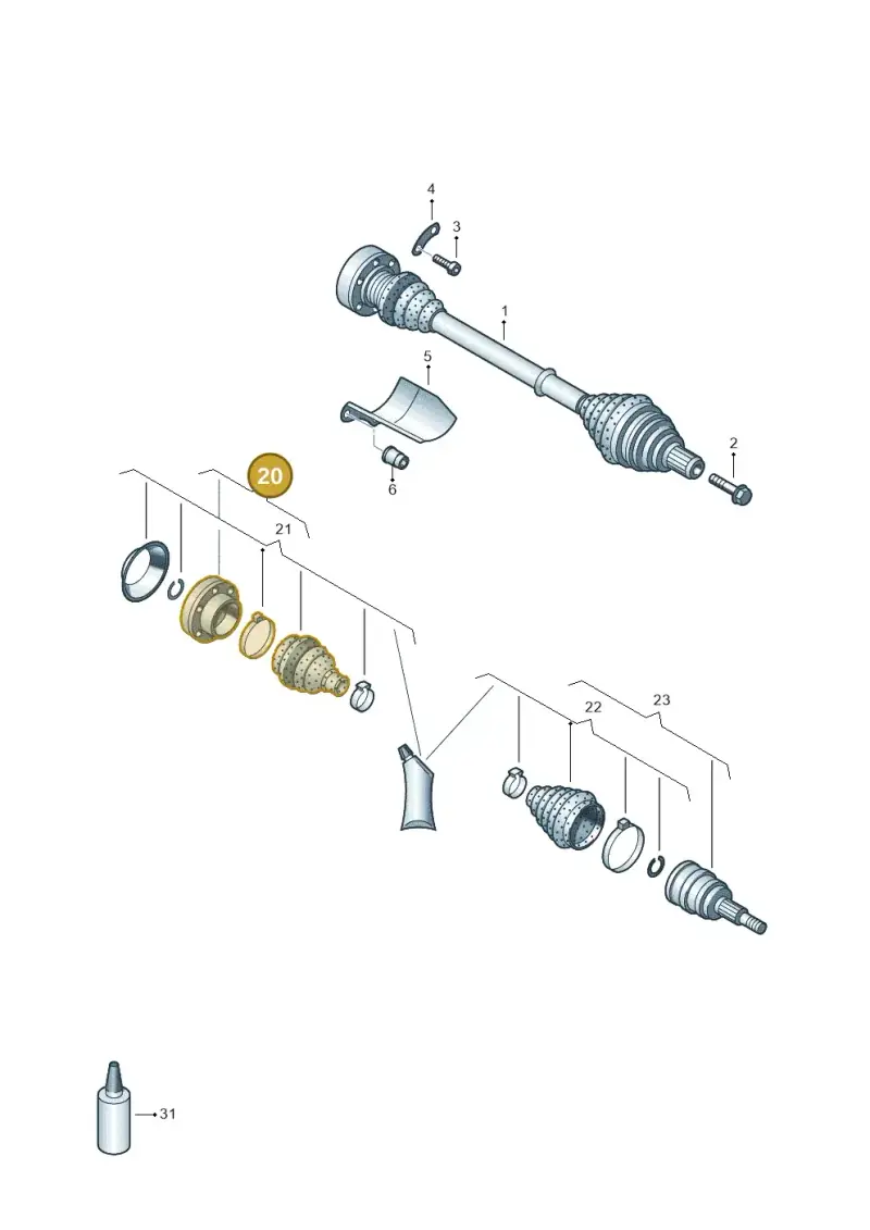 1K0498103N — Audi A3 Sportback (2016-2020) diagram 890407560, position 20