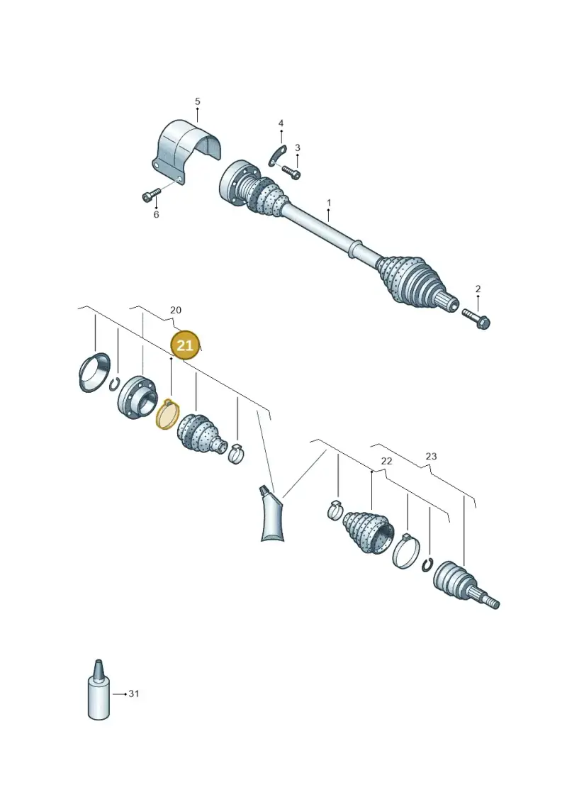 1K0498201F — Audi Q3 1.4 (2016-) diagram 850407200, position 21