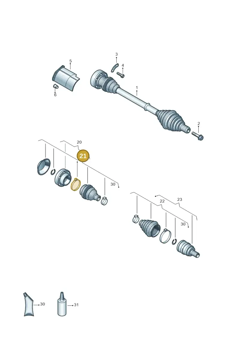 1K0498201H — Audi Q3 quattro (2018-2019) diagram 884407300, position 21