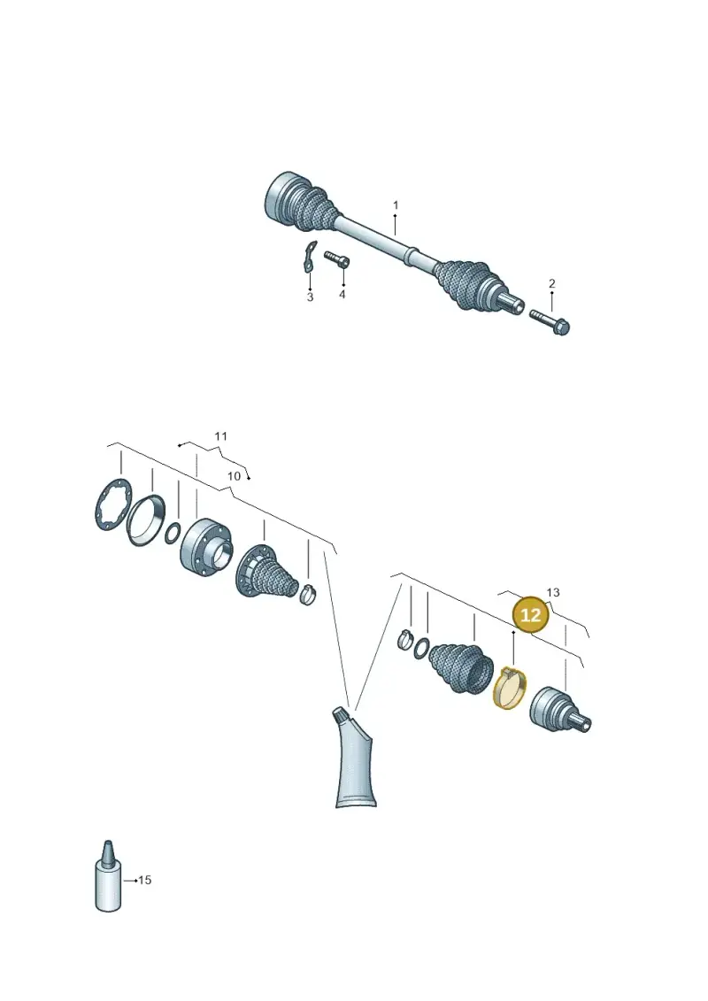 1K0498203 — Audi RS3 Limousine (2017-2020) diagram 898501100, position 12