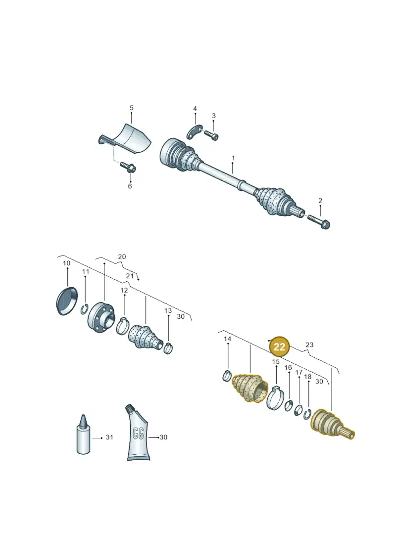 1K0498203E — Audi TTS Coupe 2.0 (2010-2014) diagram 459407340, position 22