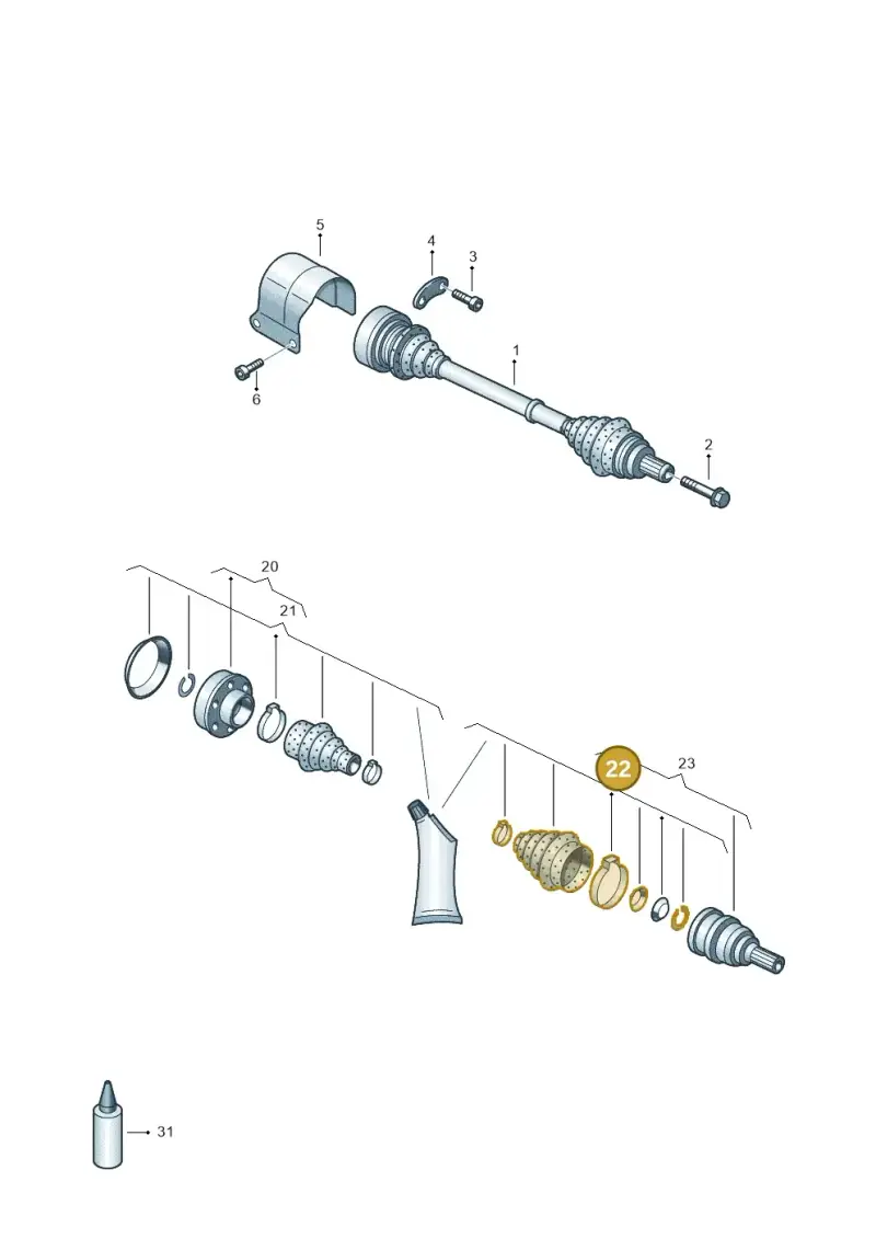 1K0498203E — Audi TTS Coupe 2.0 (2014-2023) diagram 850407250, position 22