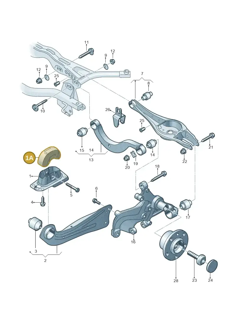 1K0501476 — Audi A3 Sportback (2019-2021) diagram 827505005, position 1A