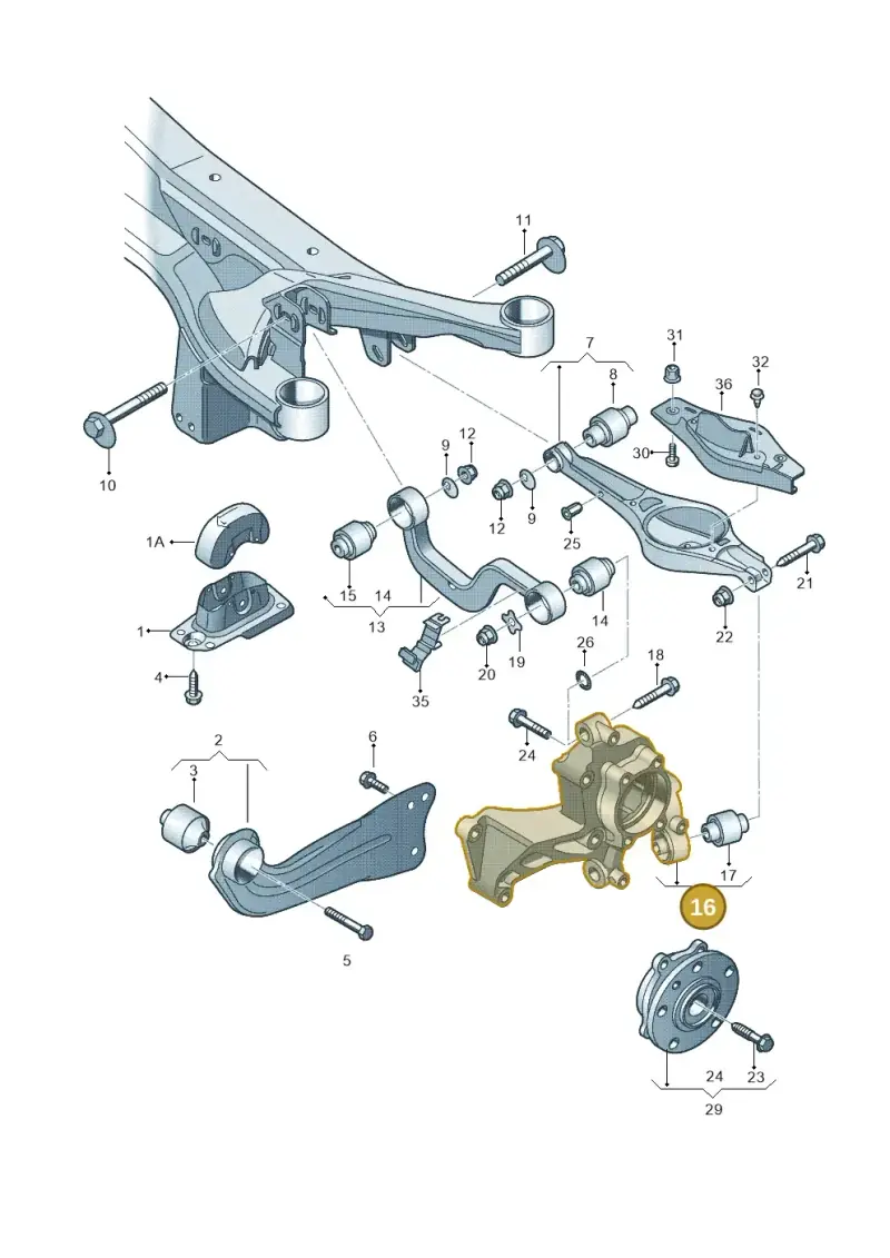 1K0505433 — Audi RS3 Sportback (2011-2012) diagram 646505300, position 16